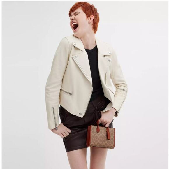 Coach Ace Tote Bag 17 In Signature Canvas IN Tan/Rust CT891 New - Picture 13 of 13